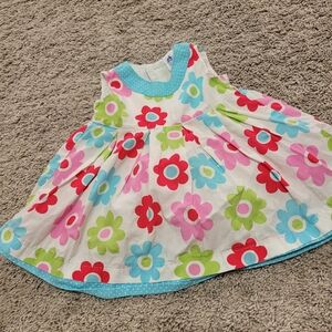 Carter's Polka Dot Trim Dress with Floral Design
